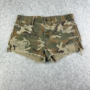 Denim and Supply Ralph Lauren Camo Shorts Womens 32 Boyfriend Cut Off Grunge*